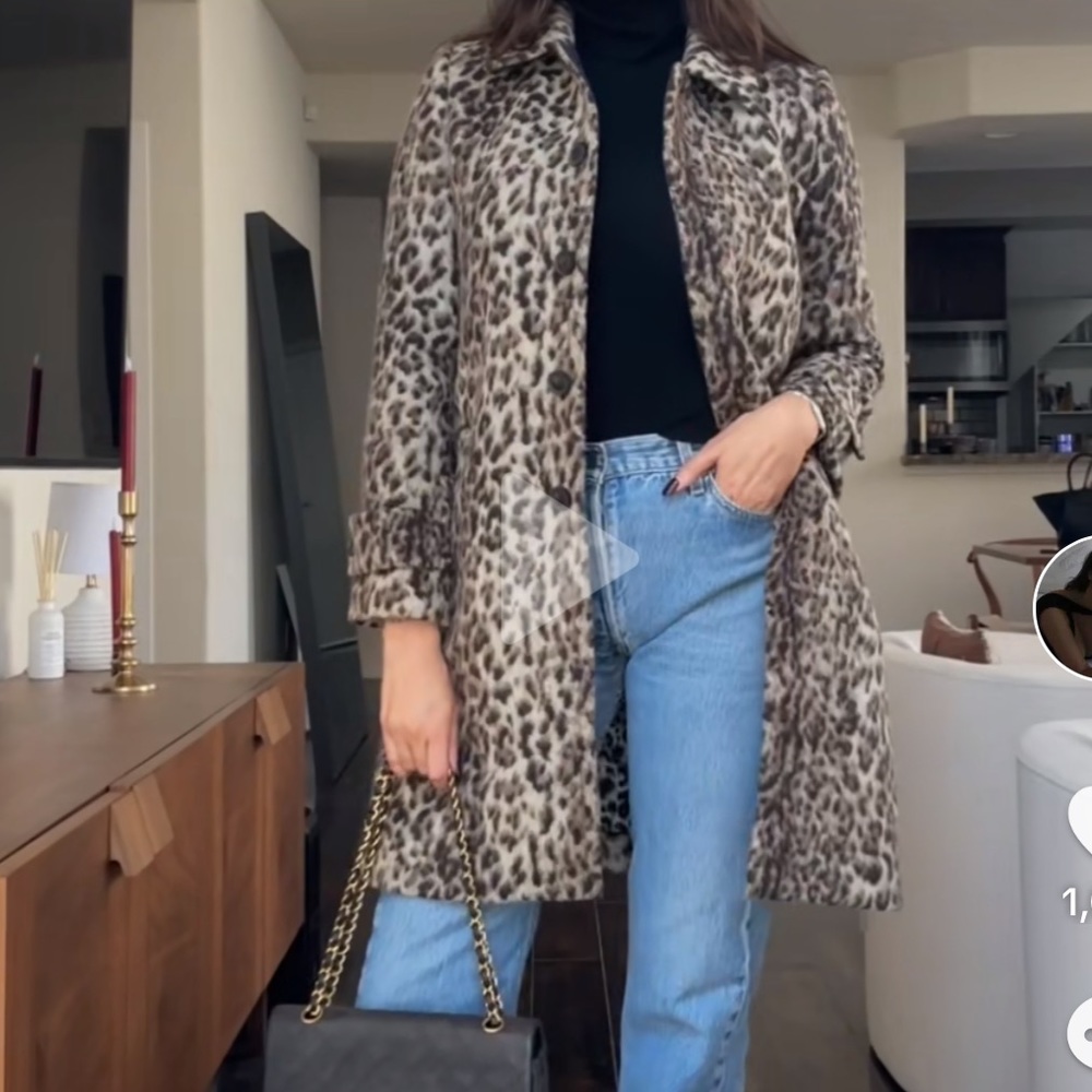 J.Crew Wool Leopard Print Coat